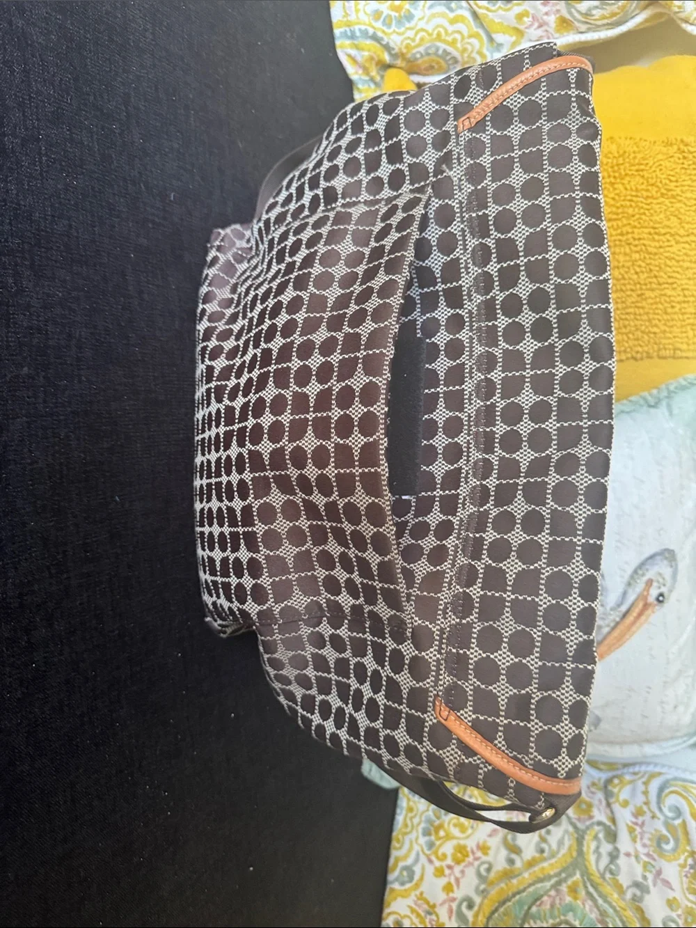 kate spade Black and Tan Geometric Baby Bag